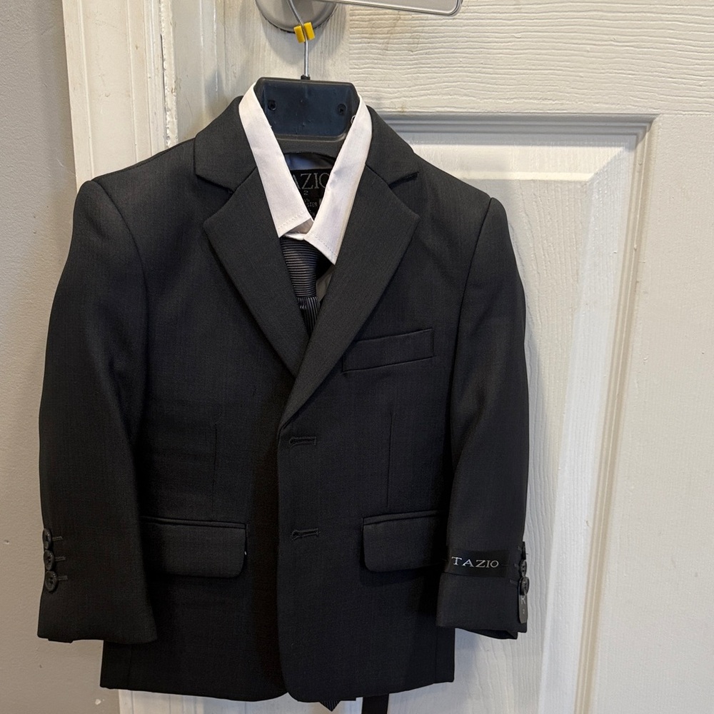 Tazio Black Toddler Suit with Tie